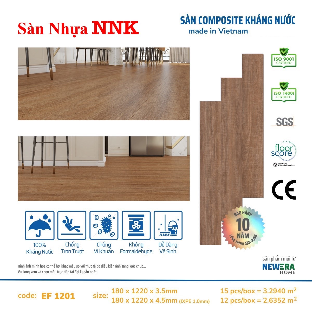 Sàn nhựa hèm khoá mẫu mới NNK 07 tại Dầu Tiếng 